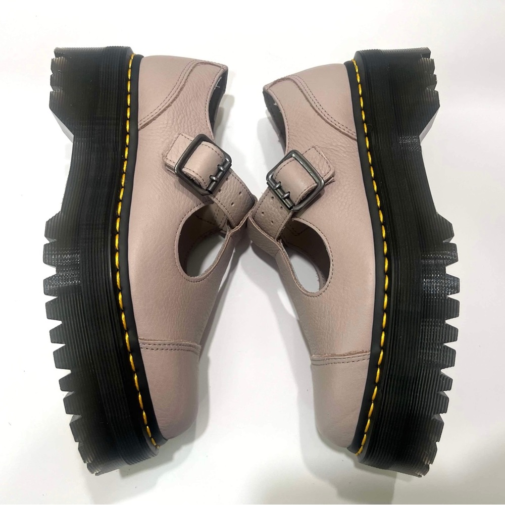 Dr. Martens Women’s SZ.6 Bethan Pisa Leather Platform Shoes Vintage Taupe New - Picture 4 of 12